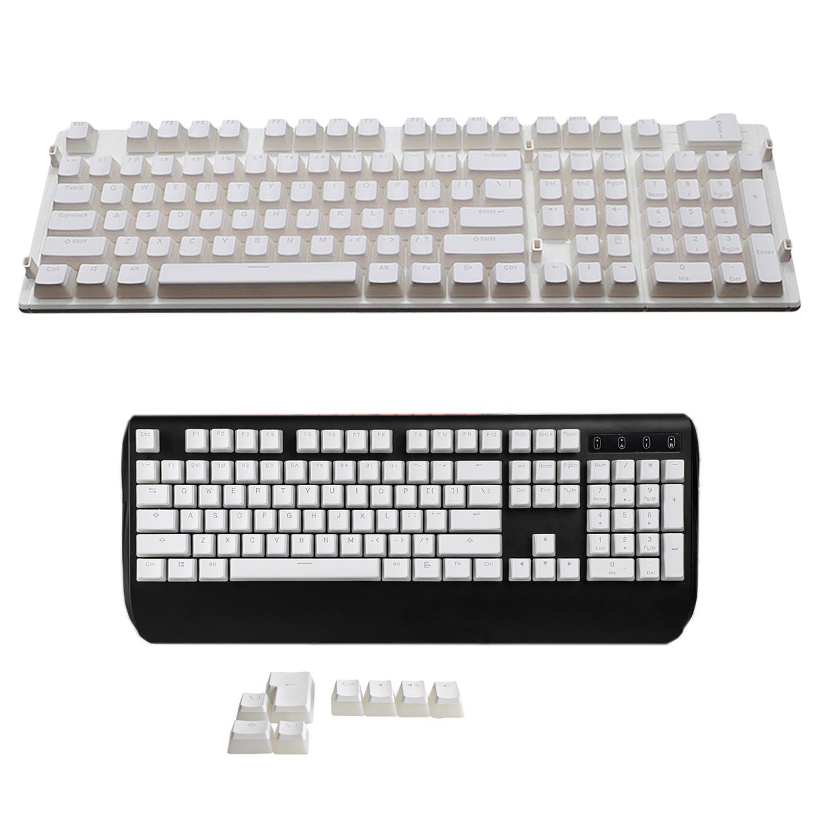 108 Keys Keycaps Double Shot PBT Pudding Keycap Set DIY for Cherry MX RGB Mechanical Keyboard, show more dazzling RGB lamp effect.
