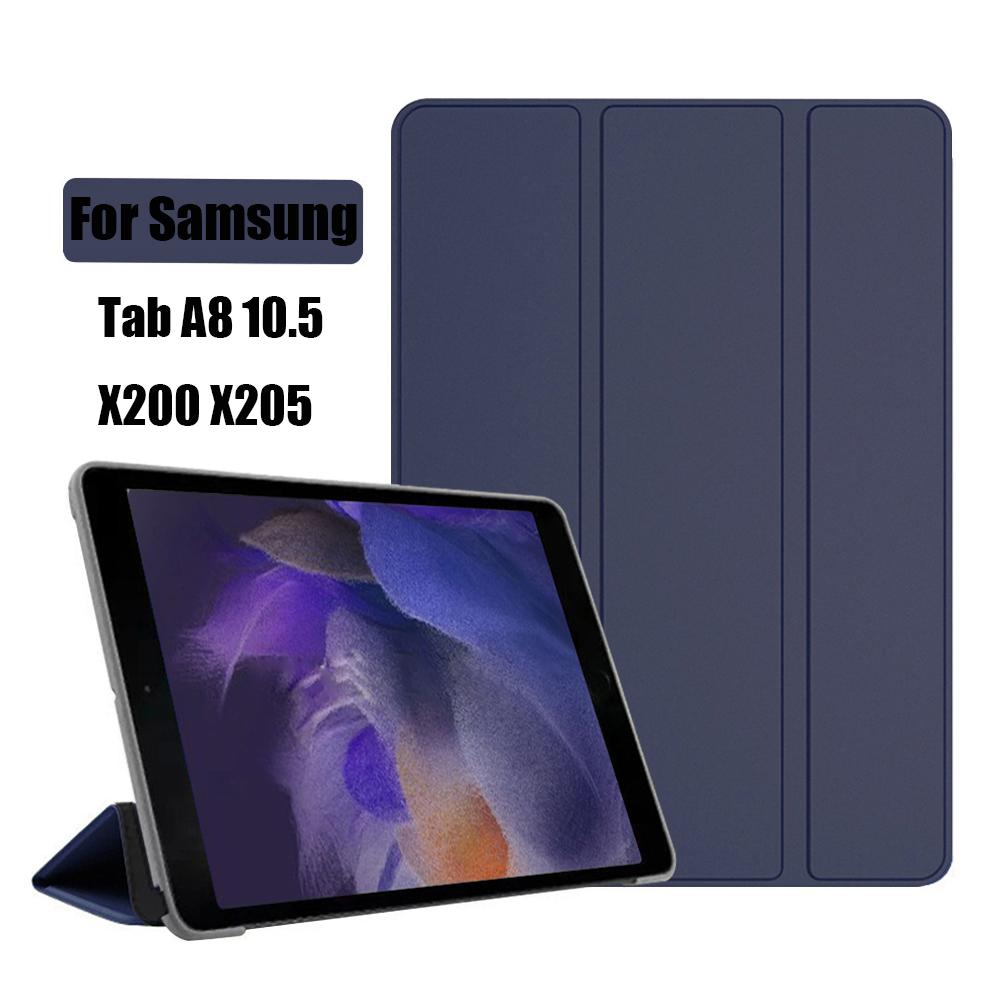Ốp Lưng Gấp Ba Cho Samsung Galaxy Tab A8 2021 Bao Da Máy Tính Bảng PU Cho Samsung Tab A8 10.5 SM-X200/SM-X205 Vỏ Bảo Vệ Máy Tính Bảng