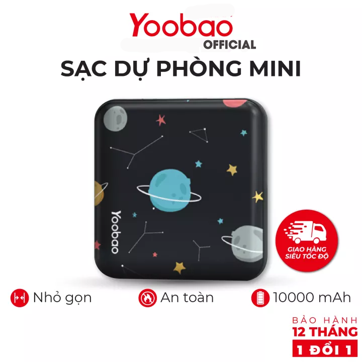 Pin sạc dự phòng Yoobao M4 mini 10000mAh-Li-Polymer - 2 đầu vào 2 đầu ra cho điện thoại máy tính bảng - hàng chính hãng