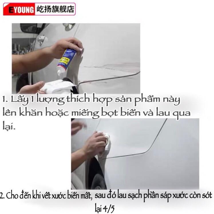 Kem đánh bóng nhựa Ô tô , xe máy cao cấp - Lọ 100ml Tặng kèm 02 miếng mút xốp