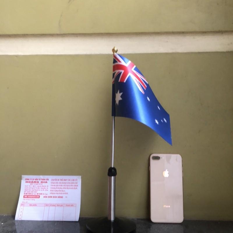 Cờ để bàn inox đen đơn Quốc kỳ Australia
