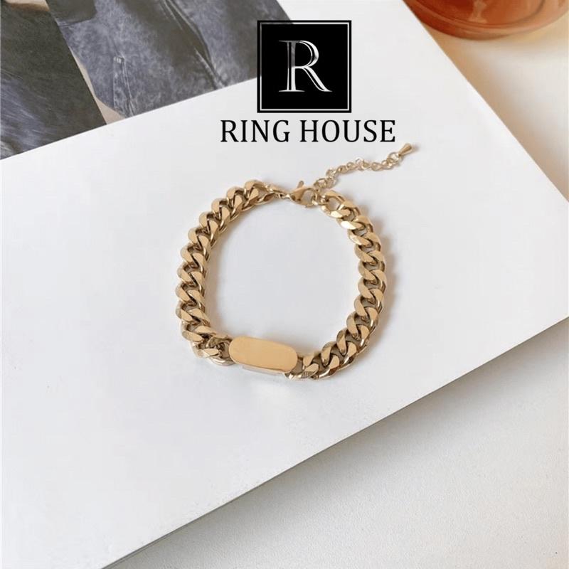 Lắc Tay Vòng Tay Nữ Titan Không Gỉ Xích Mặt Trơn Cá Tính Đẹp Ring House xe