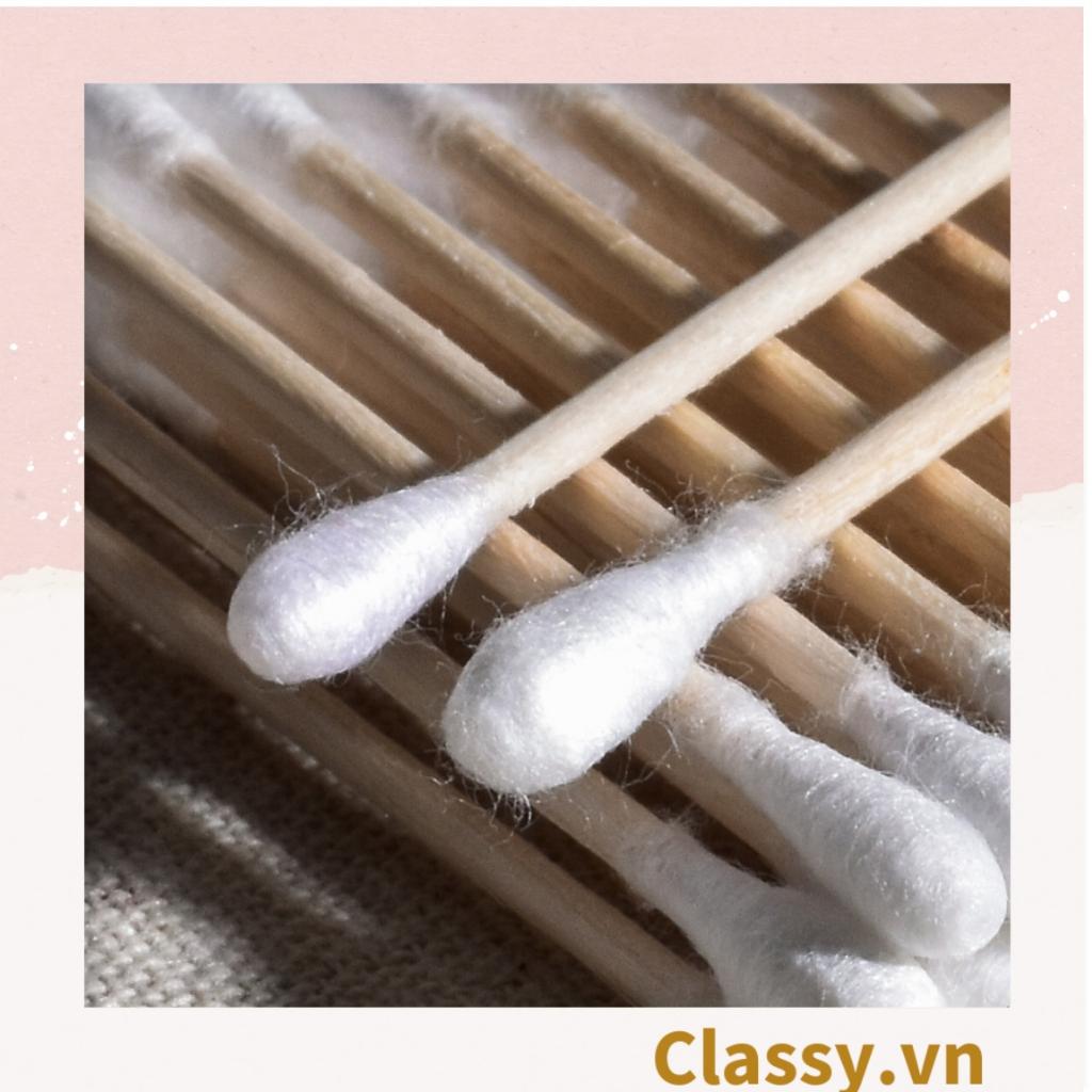 Túi 30 chiếc hoặc 100 chiếc bông tăm thân gỗ  Classy, dùng ngoáy tay, trang điểm, vệ sinh cá nhân PK1294