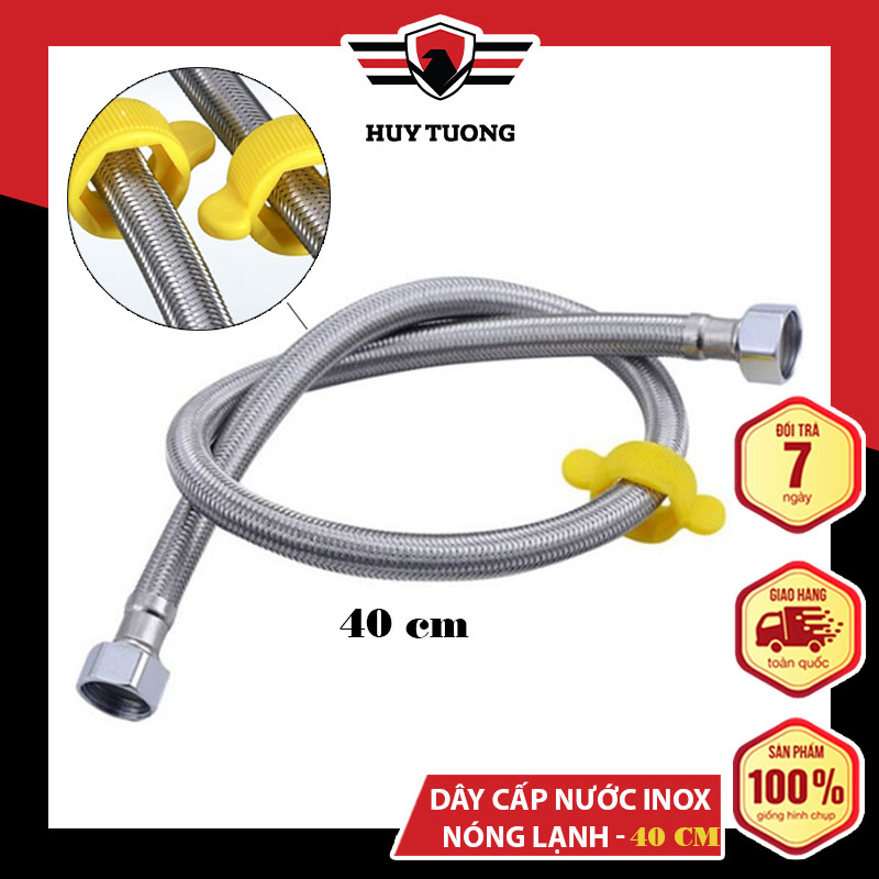 Dây cấp nước inox hàng chính hãng Huy Tưởng cao cấp cung cấp nước các thiết bị vệ sinh , bình nóng lạnh , vòi chậu lavabo