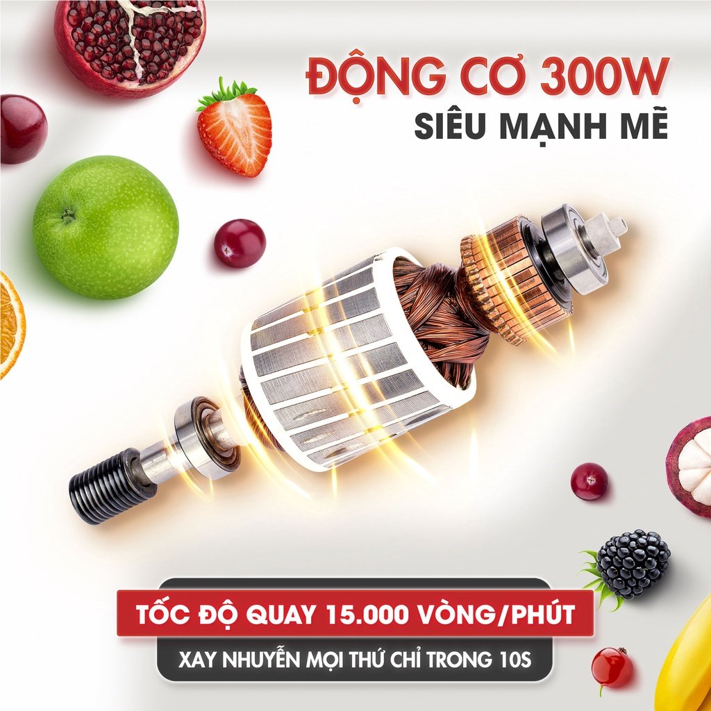 Máy xay sinh tố , máy xay thịt cầm tay, tặng kèm 3 cối xay hàng chính hãng