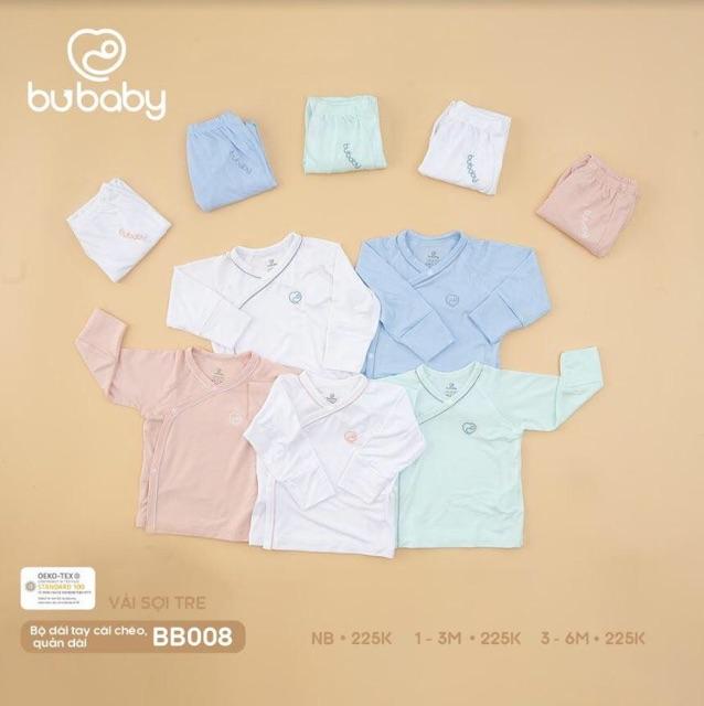 Bộ Dài Tay Cài Chéo BU Baby Trơn BB008