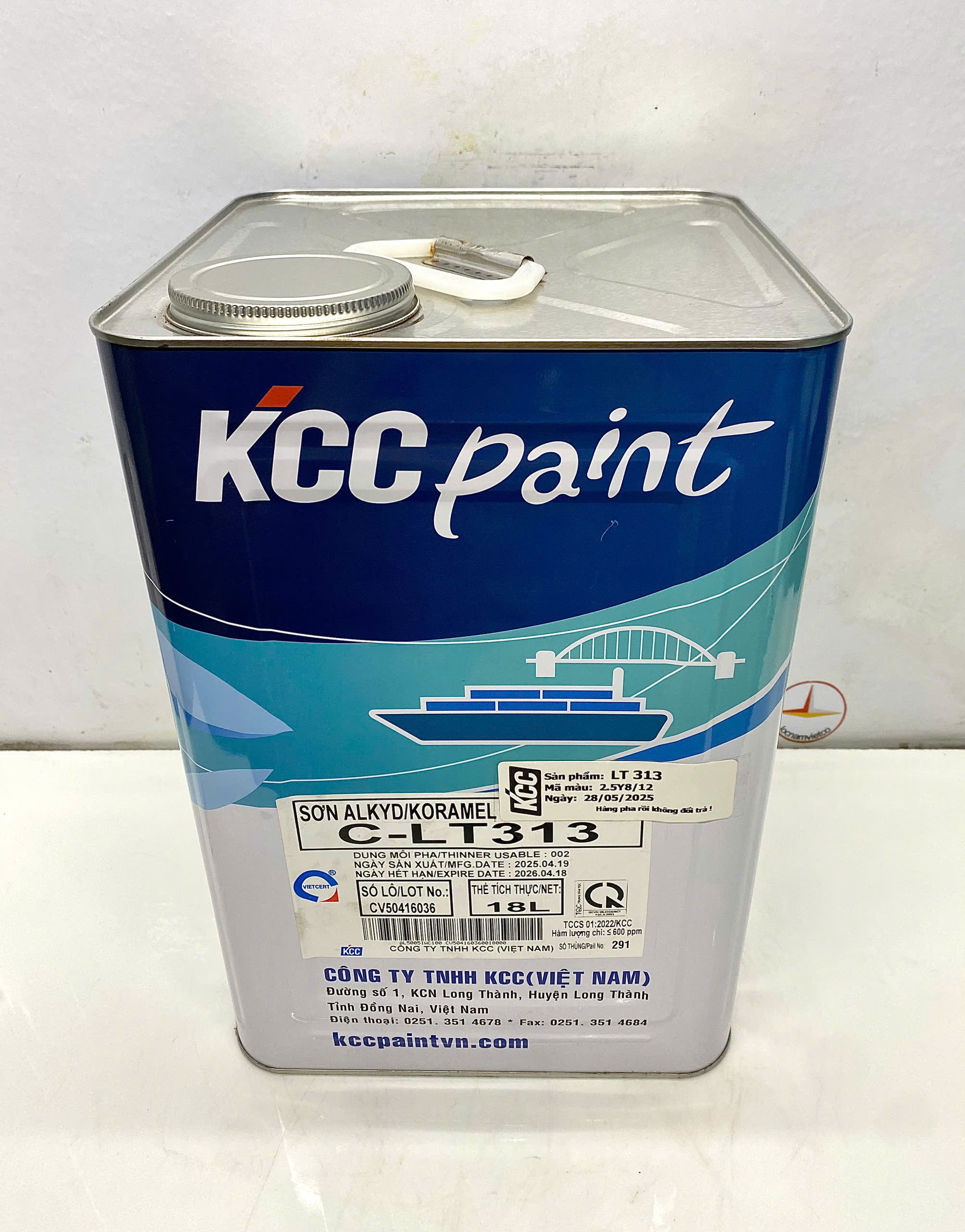 Sơn Alkyd KCC LT313 Base C màu vàng 2.5 Y8/12 _18L