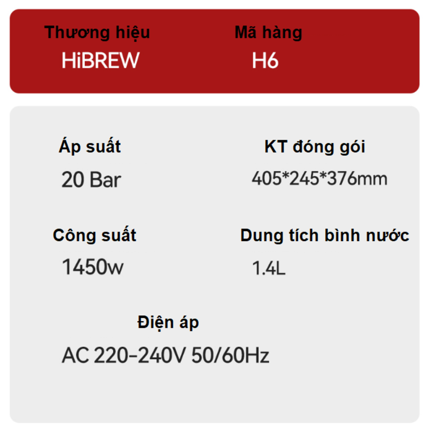 Máy pha cà phê 4 trong 1, Espresso, Viên Nén Nespresso, Nescafe Dolcegusto, Kcup thương hiệu Mỹ cao cấp HiBREW H6 - Hàng Nhập Khẩu