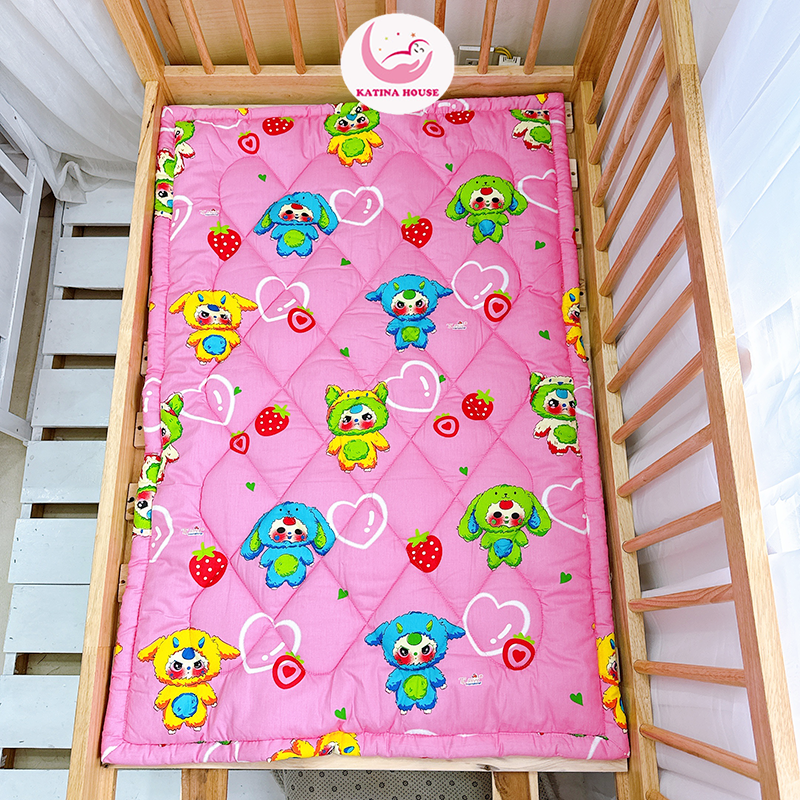 Nệm cho bé đi học 80x120cm Katina House, nệm mềm mát vải cotton TL, họa tiết gần gũi