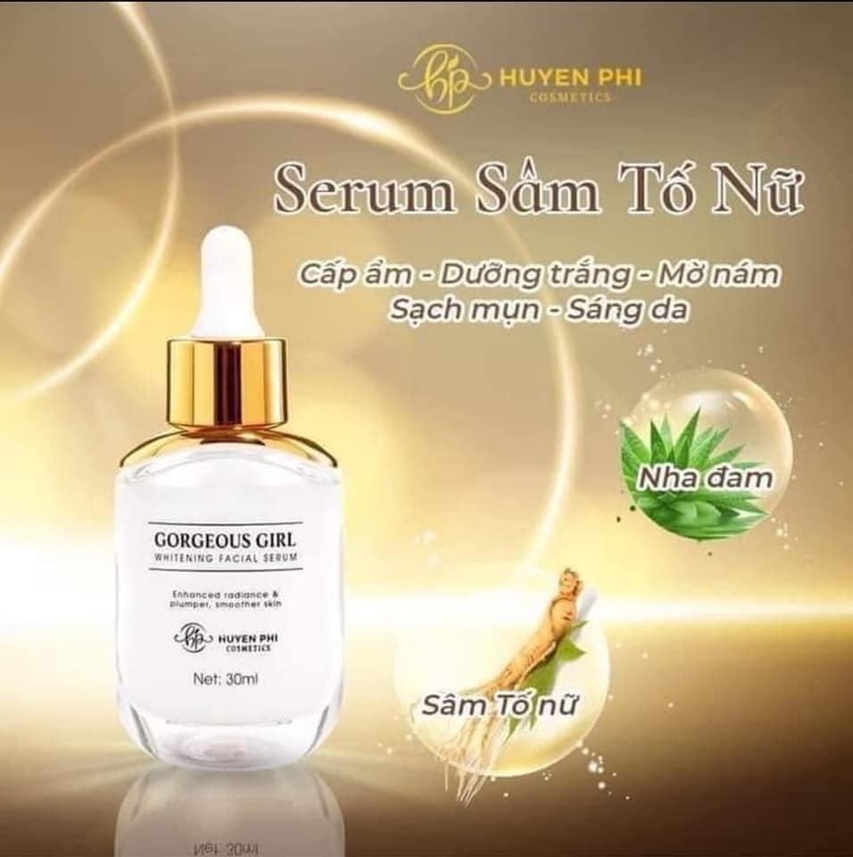 Serum Sâm Huyền Phi GORGEOUS GIRL - cho da khoẻ mạnh, căng bóng, trắng hồng, tái tạo trẻ,ngăn ngừa lão hoá da
