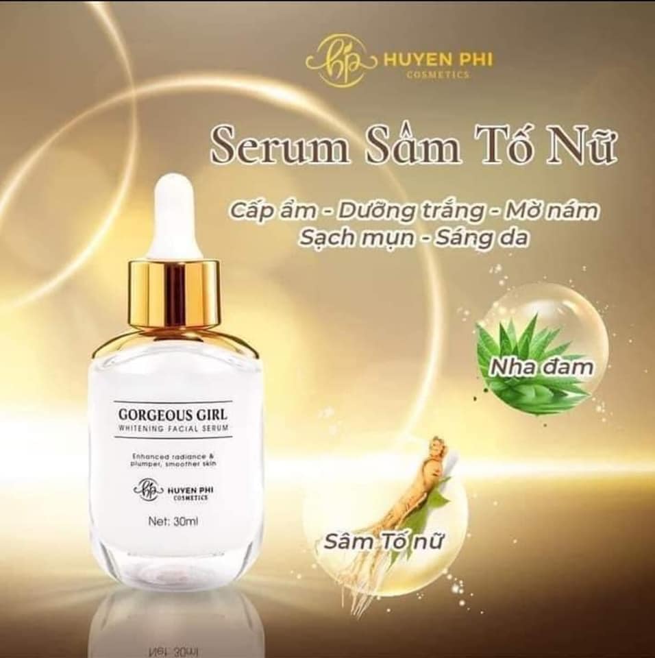 Serum Sâm Huyền Phi GORGEOUS GIRL  - cho da khoẻ mạnh, căng bóng, trắng hồng, tái tạo trẻ,ngăn ngừa lão hoá da