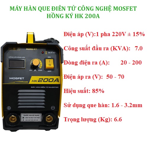 Máy Hàn Que Hồng Ký MOSFET HK 200A