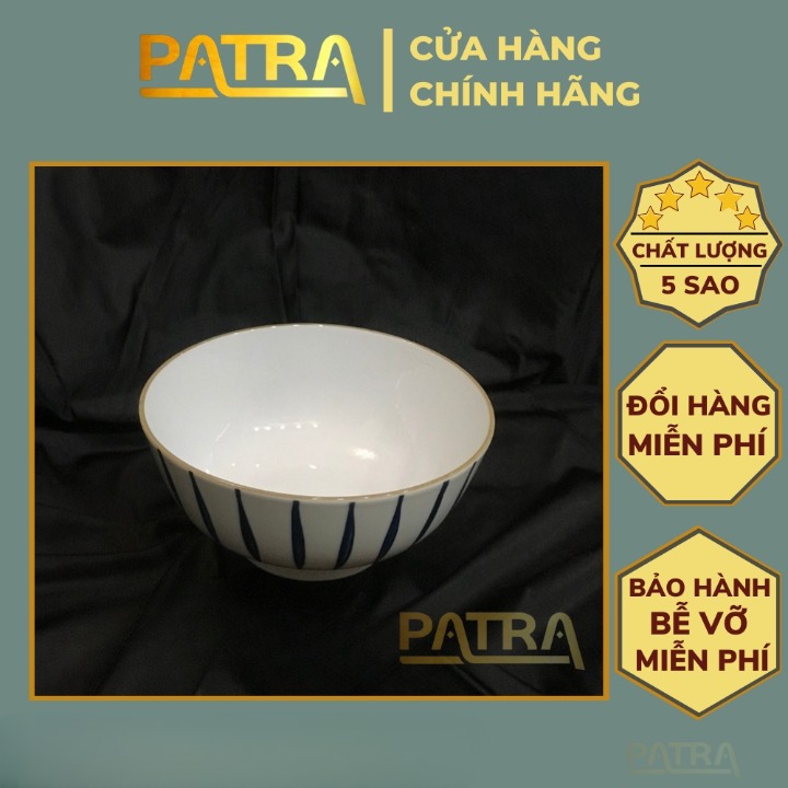 Bát tô sứ họa tiết kẻ trúc dày dặn sắc nét - bát tô nhiều mẫu lựa chọn