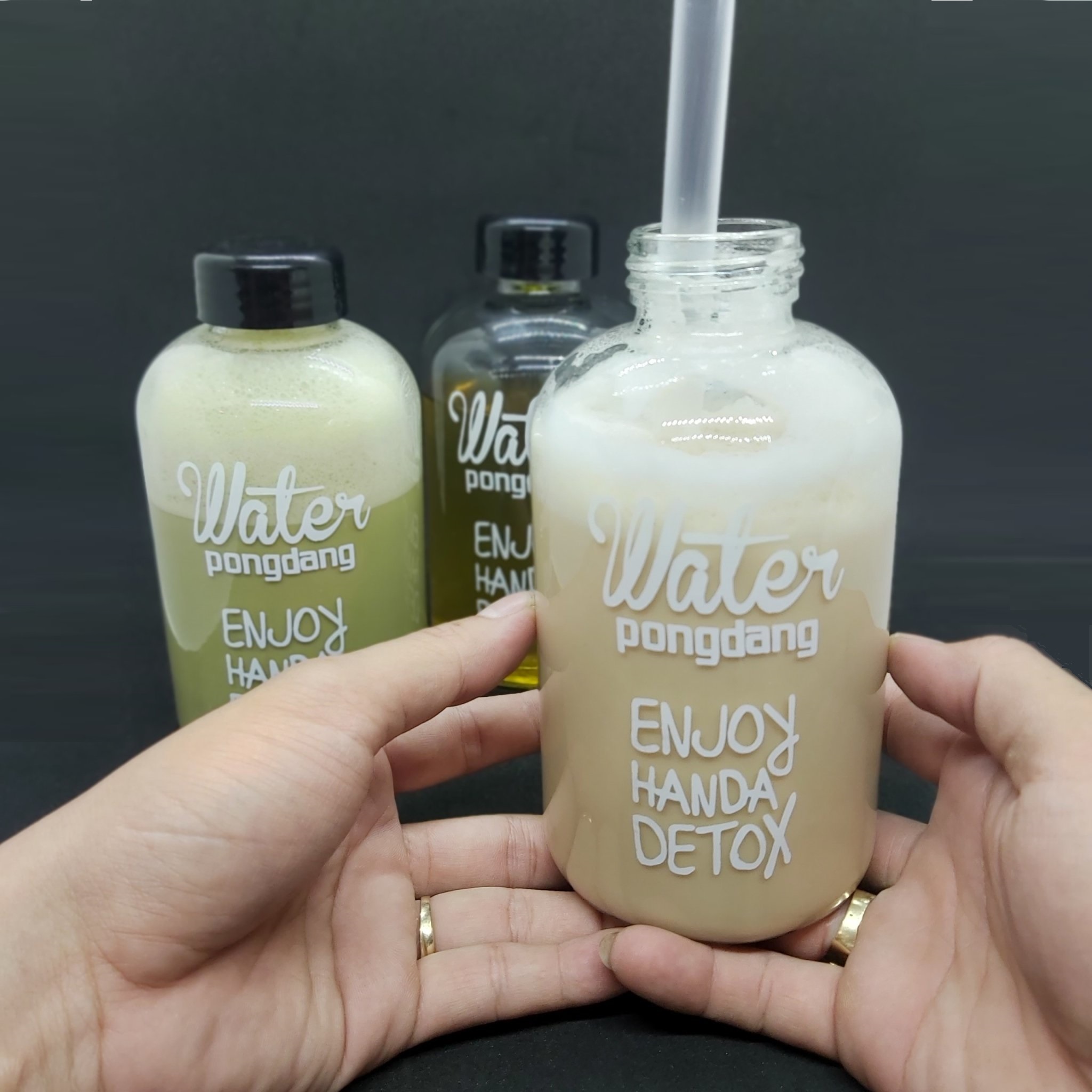 Combo 6 Chai Thủy Tinh đựng nước DETOX 600ML - Nắp nhựa có giăng cao su - thủy tinh dày cao cấp siêu chịu lực  (Bình đựng nước, đựng sữa, chai đựng nước ép)