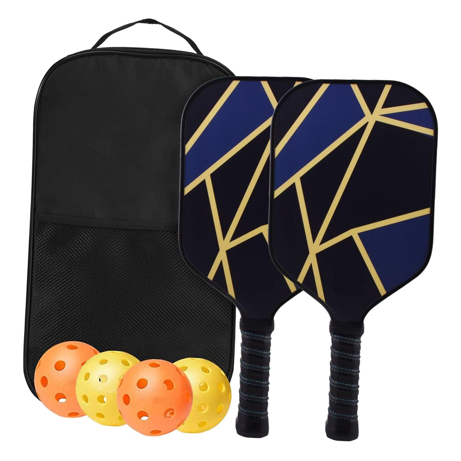 Paddle Set, Rackets with Storage Bag, Set of 2 Paddles, 4 Balls, 1 Carrying Bag