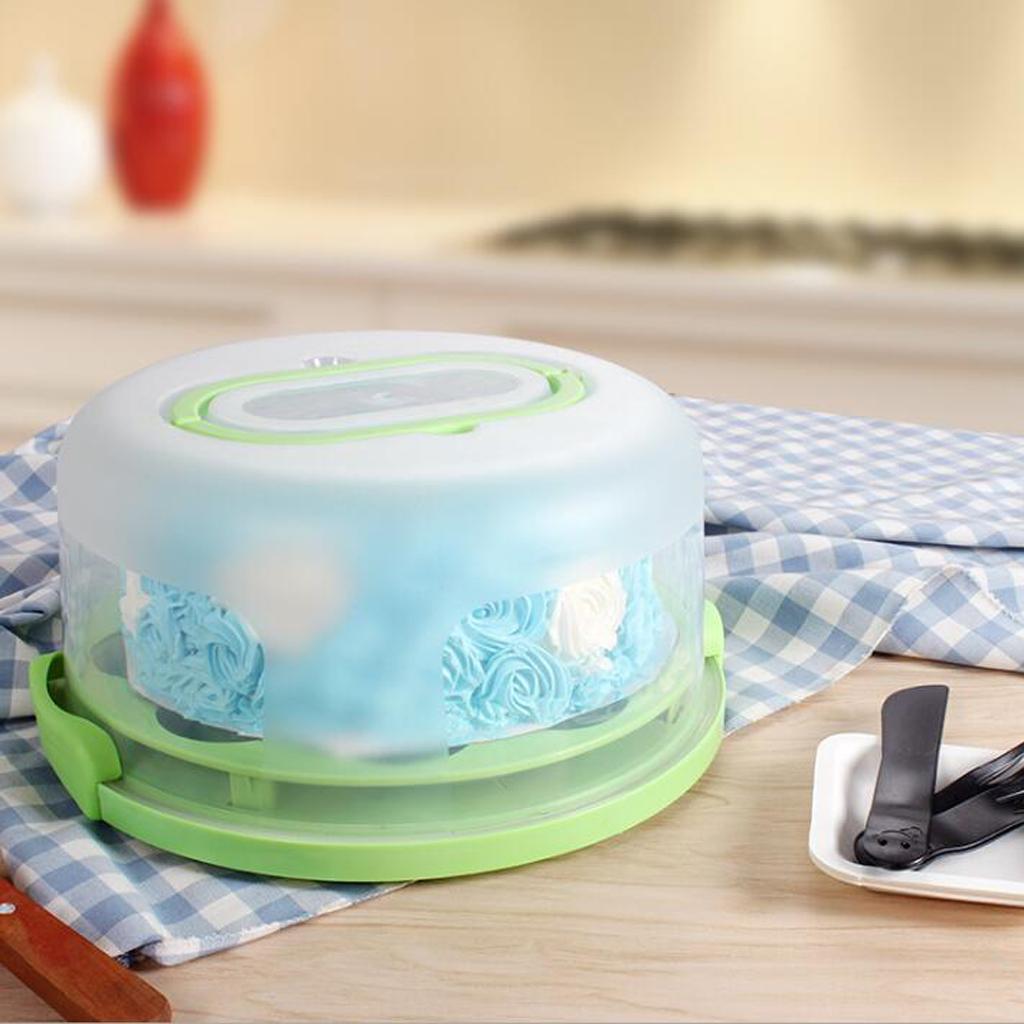 Portable Cake Cupcake Carrier Latching Cake Server Plastic Storage Box Tray