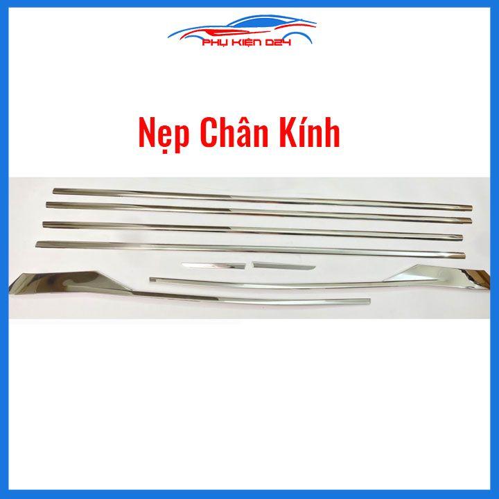 Bộ nẹp viền chân kính cong kính Veloz 2022-2023 Inox sáng bóng chuẩn form xe