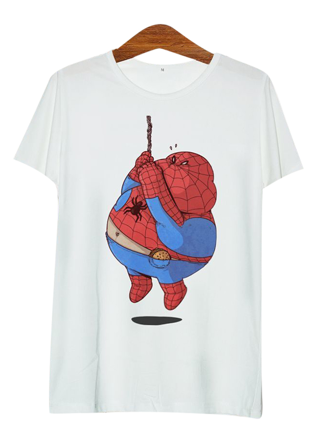 Áo thun tay màu Spiderman béo phì ATFU105