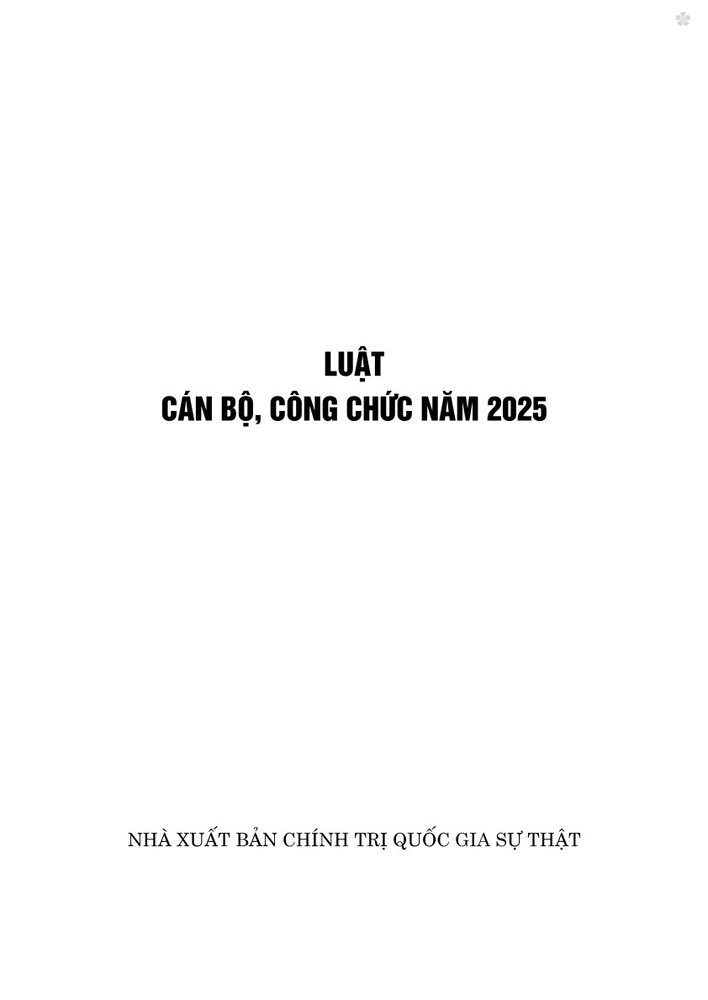 Luật cán bộ, công chức năm 2025 - bản in 2025