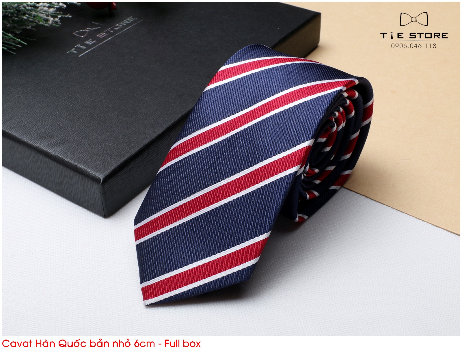 Cà vạt nam bản nhỏ 6cm - cavat Hàn quốc cao cấp - Tặng kèm hộp