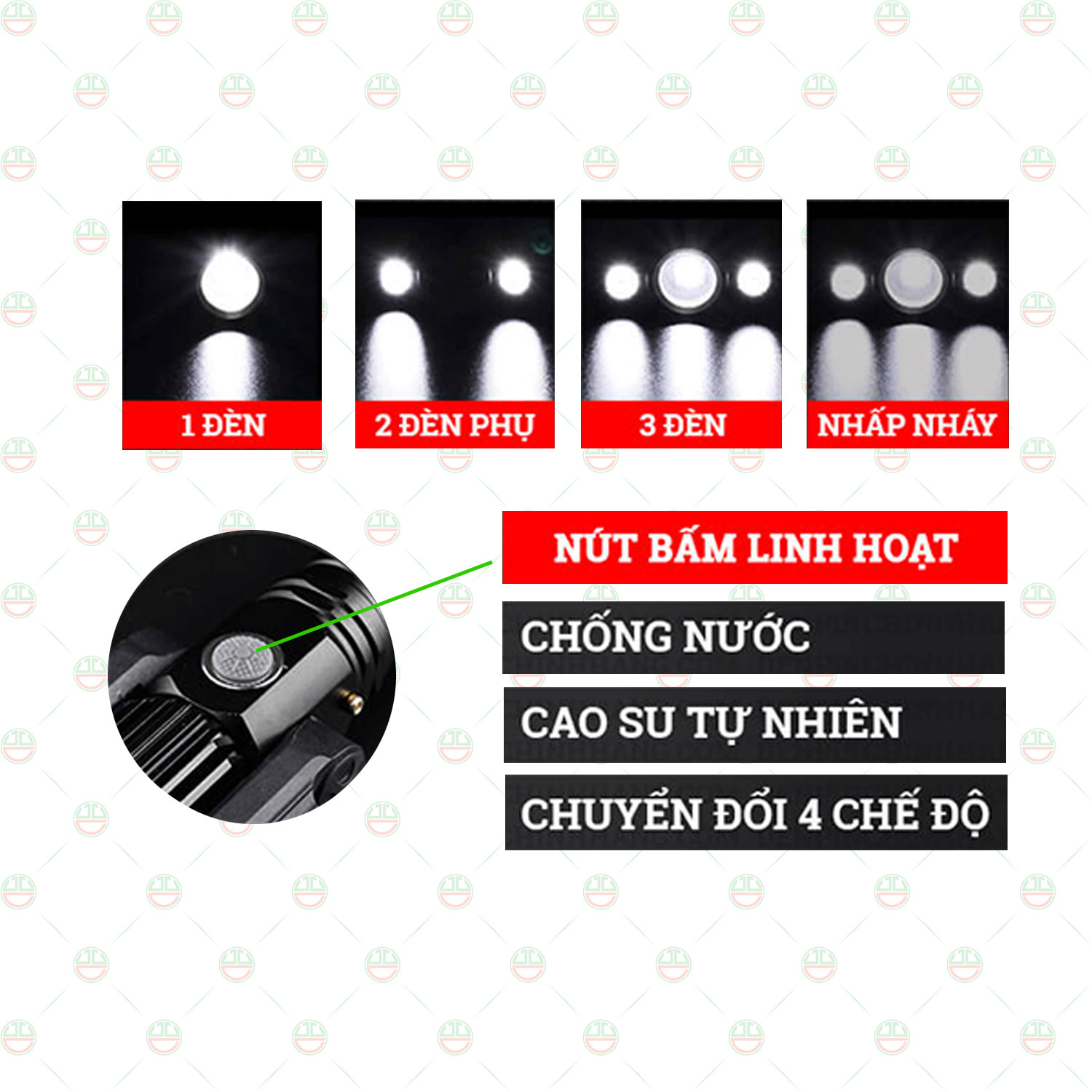 (Xịn sò) Đèn PIN 3 Đầu KhoNCC Hàng Chính Hãng - Tùy Chỉnh Góc Sáng Rộng Hơn - KLM-DP3D-X300 (Màu Đen)