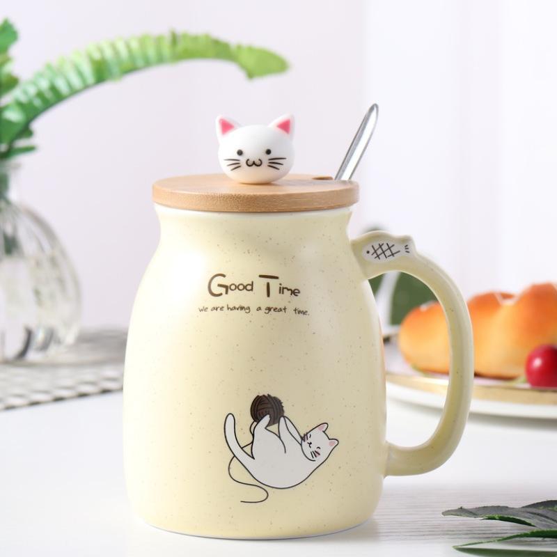 Cốc Uống Nước In Hình Mèo Dễ Thương ANAEAT