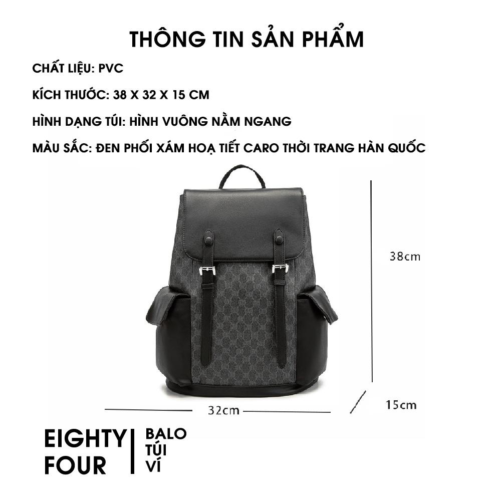 Balo thời trang Unisex, chất liệu da PU Cao Cấp,Đựng Laptop 15.6inh-chống thấm nước phong cách Hàn Quốc Eighty Four