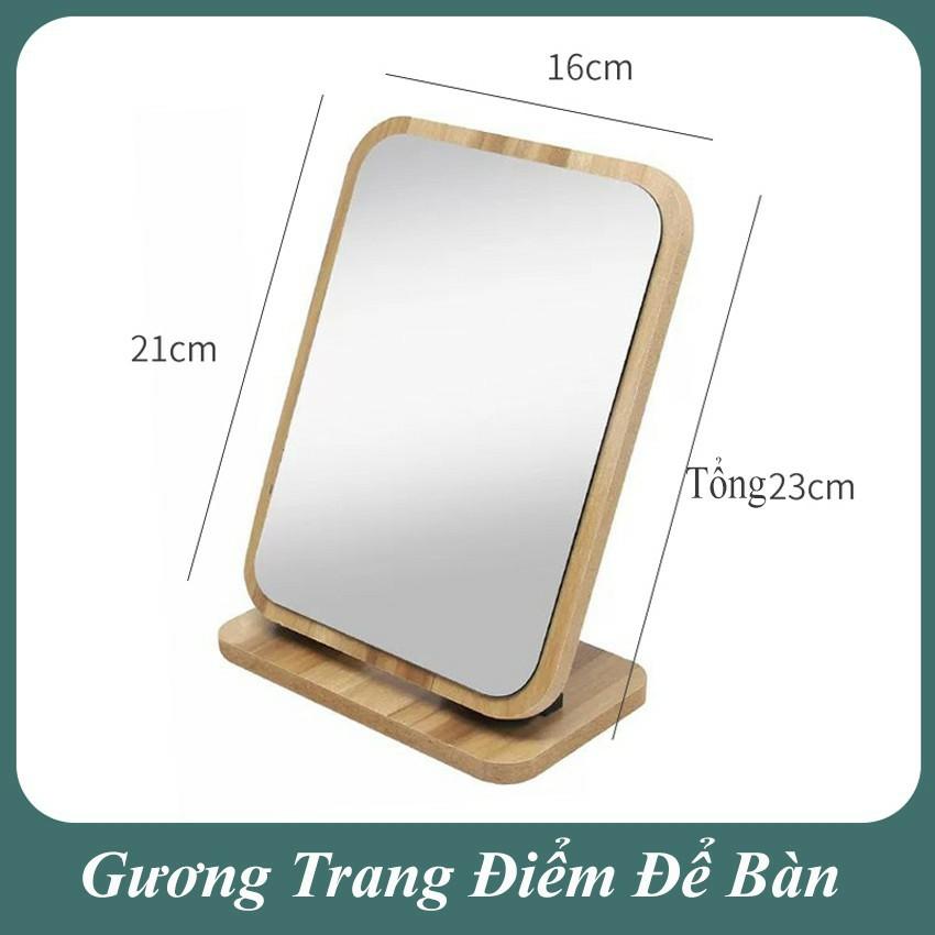 Gương Trang Điểm, Gương Để Bàn Khung Gỗ Cao Cấp Phong Cách Hàn Quốc, Làm Đẹp, makeup, Bàn Trang Điểm