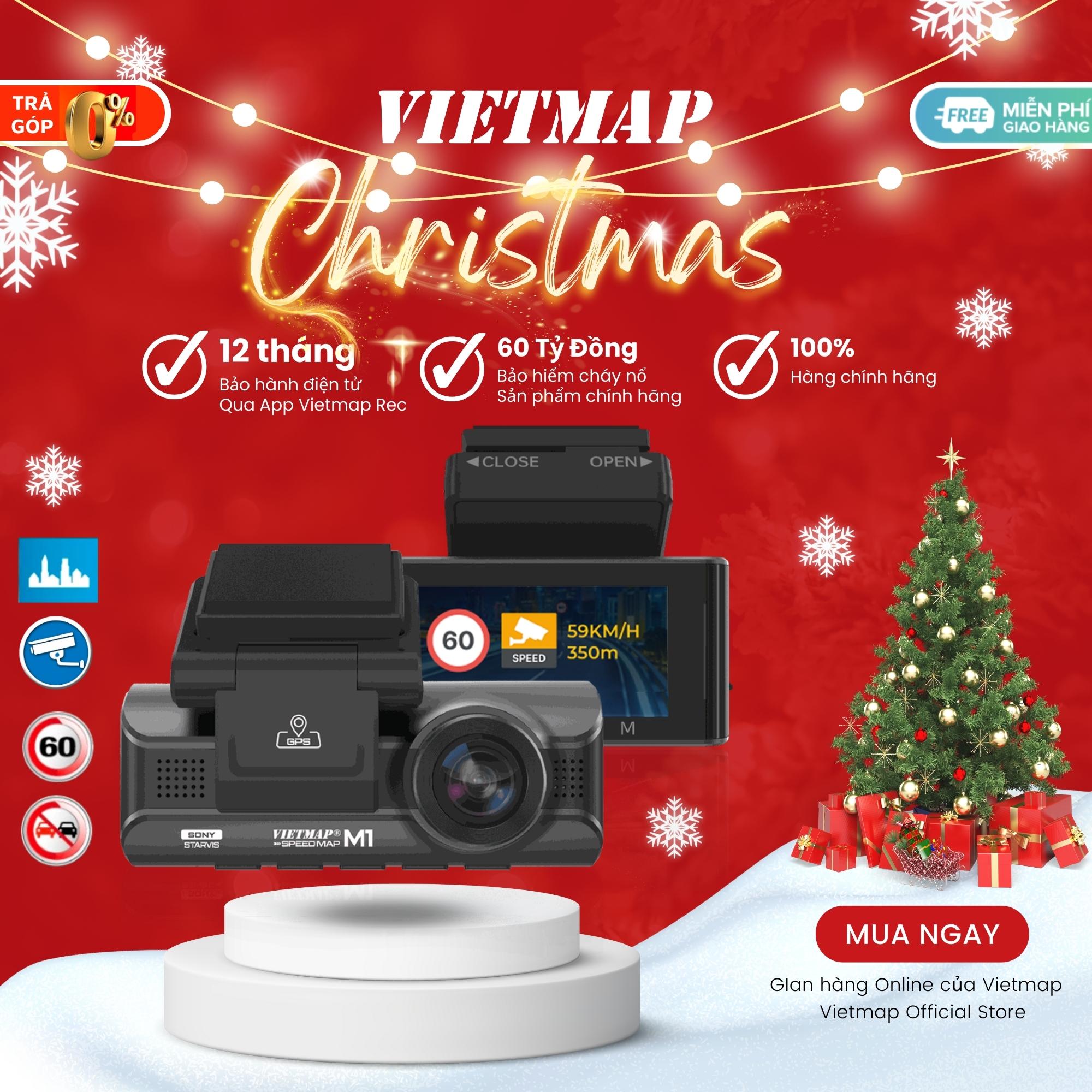 Vietmap SpeedMap M1 - Camera hành trình ô tô Cảnh báo giao thông bằng giọng nói - Cảnh báo Vượt tốc độ - Hàng chính hãng