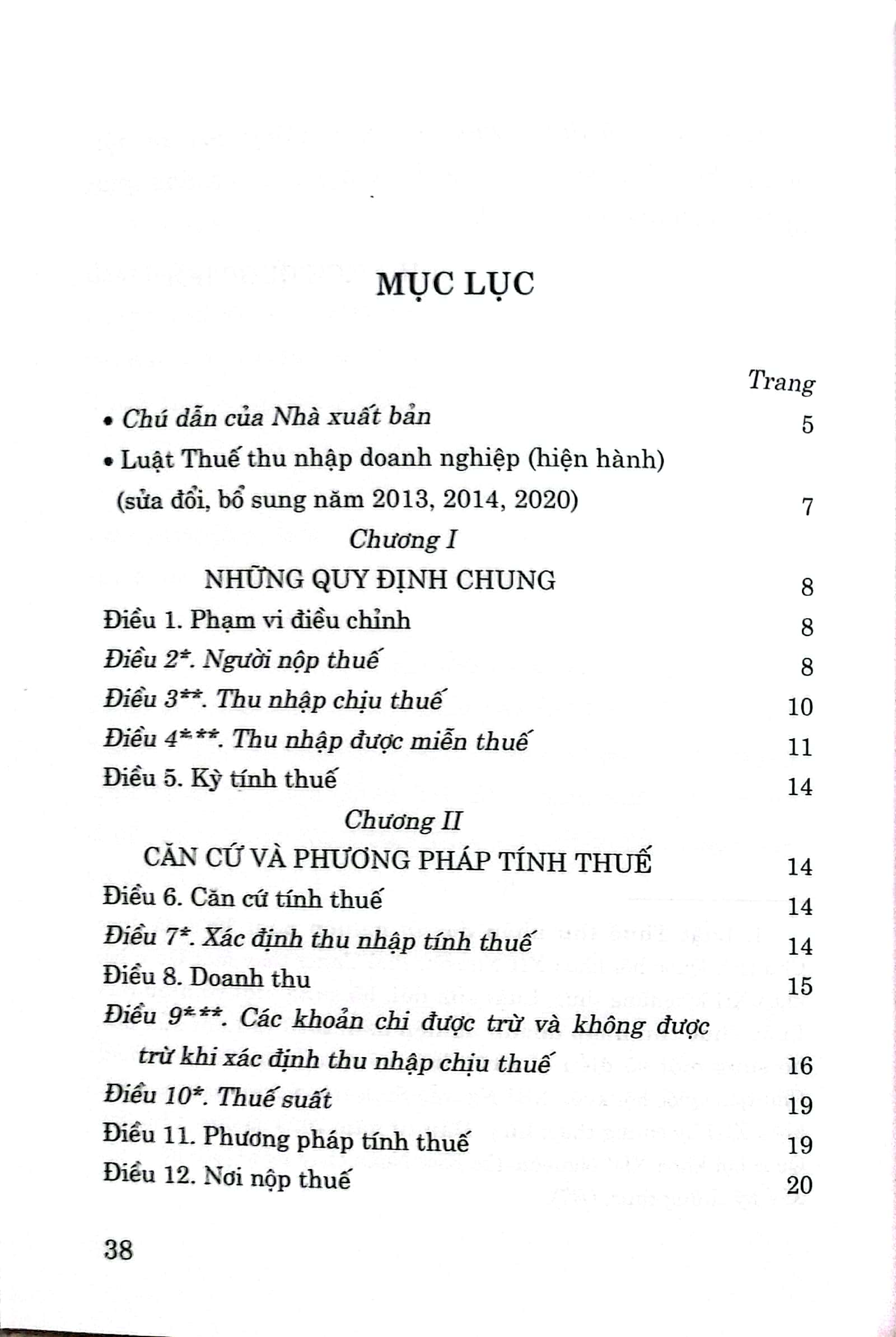 Luật Thuế thu nhập doanh nghiệp (Hiện hành) (Sửa đổi, bổ sung năm 2013, 2014, 2020)