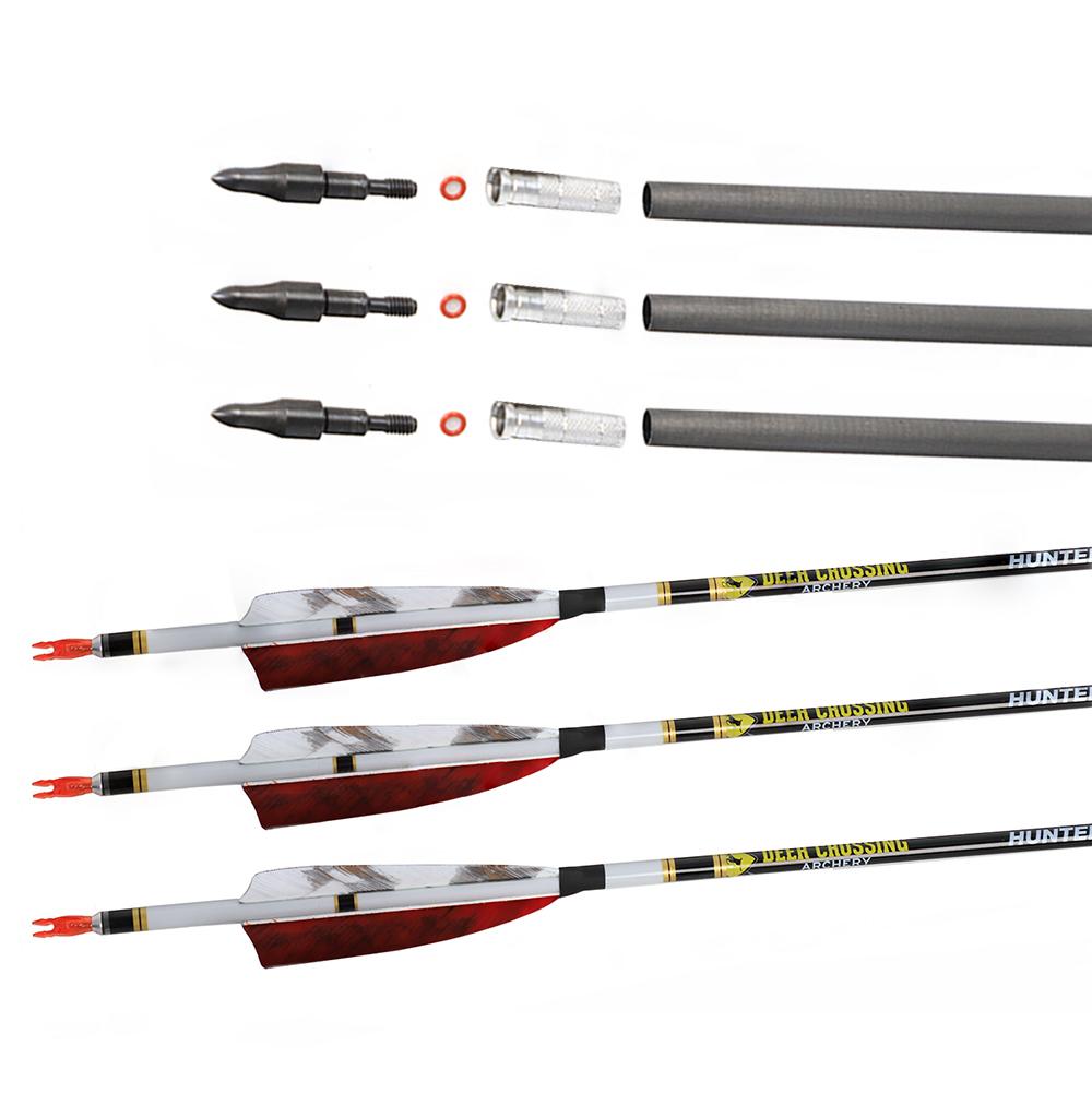 6/12 Mới ID 6.2 Carbon Mũi Tên Cột Sống 300 340 400 500 600 700 800 Thổ Nhĩ Kỳ Lông Vũ Bắn Cung Cung Săn Bắn Color: 12pc Sp400 Red