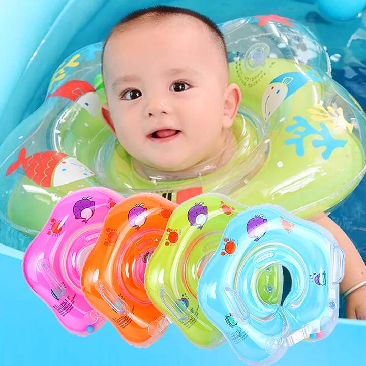 Phao đỡ cổ cho bé dưới 2 tuổi chất nhựa PVC 2 lớp mềm mại dày dặn thiết kế chống lật an toàn cho bé yêu tung tăng bơi lội – PB002