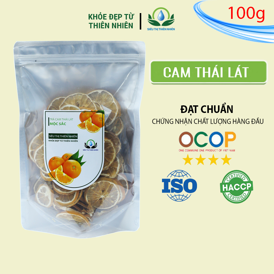 Đặc Sản Hòa Bình - Trà Cam Thái Lát Sấy Khô Mộc Sắc 100g - OCOP 4 SAO