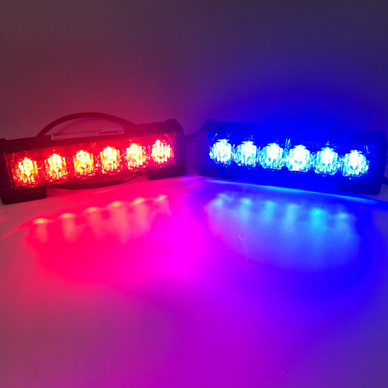 Đèn chớp xanh đỏ, đèn xe cảnh sát, xe ưu tiên, cảnh báo khẩn cấp thanh 6 Led đôi 12V/24V, 36W