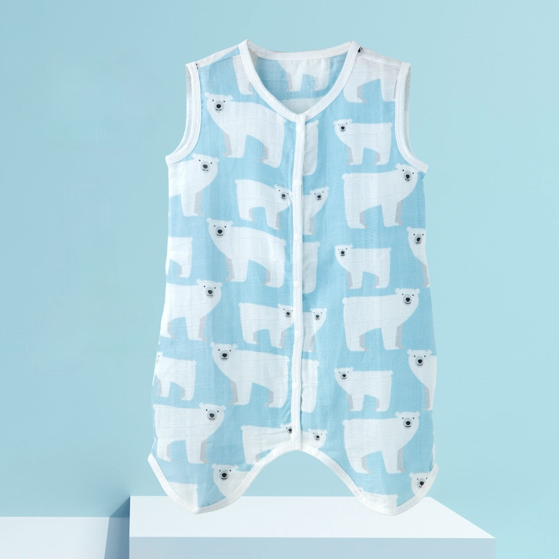 Cho Bé Một Bộ Đồ Ngủ Bé Trai Bé Gái Chăn Ngủ Mùa Hè Túi Ngủ Cho Bé Tập Đi Pijama Vải Muslin Jumpsuit Quần Áo Cho Bé