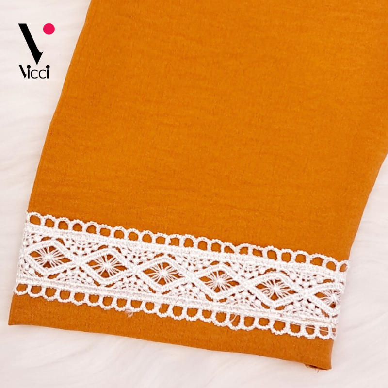 Bộ đũi mặc nhà trung niên áo tay lỡ, quần dài Vicci DTL02 vải đũi chun phối họa tiết thêu sang trọng