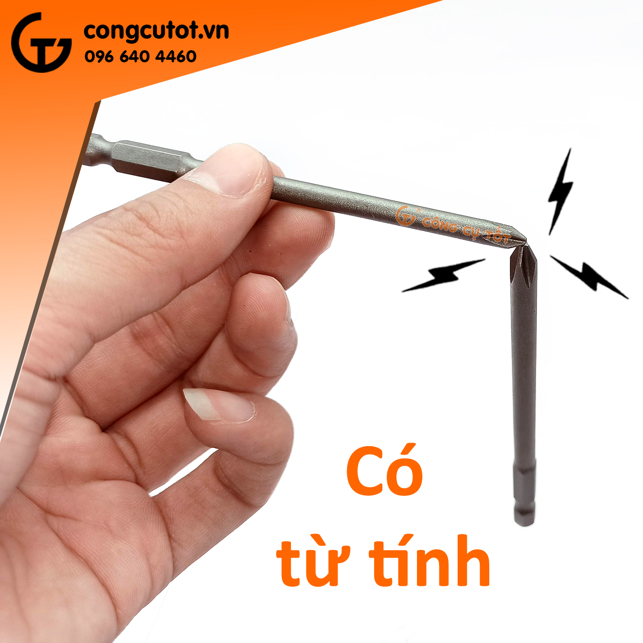 Vỉ 9 đầu bắt vít 4 cạnh chuôi lục thép S2 Φ3 - Φ6mm dài 100mm