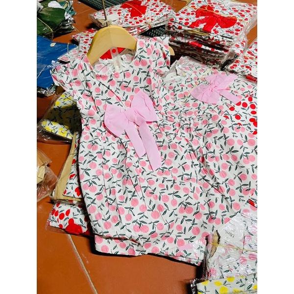Váy cộc tay cánh tiên hình cherry cho bé gái