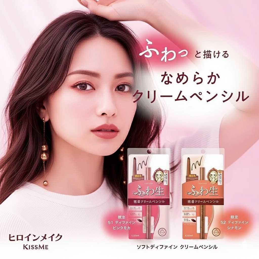 Bút Chì Kem Kẻ Mắt Chống Trôi Màu Xám Hồng Kissme Heroine Make