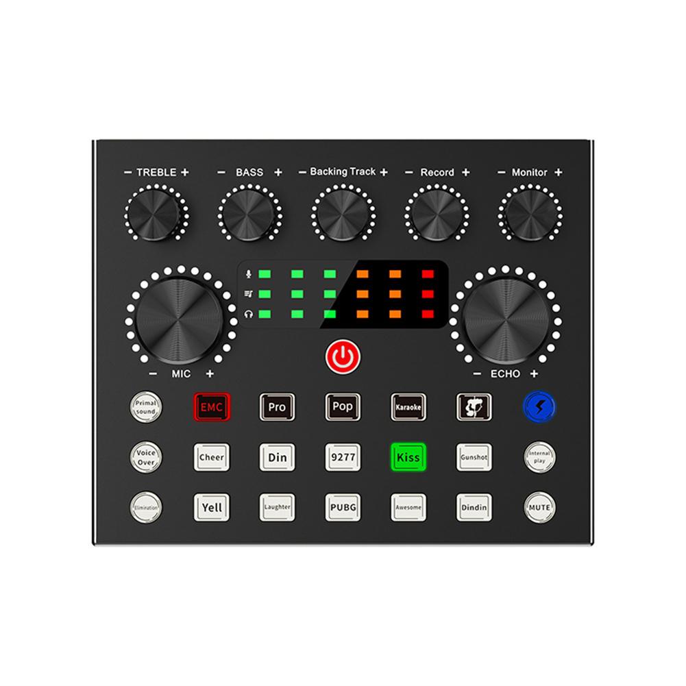 V8s Live Sound Card Set For Mixer Streaming Bluetooth-compatible Sound Effects Mixer Board Music Recording Broadcast Tool