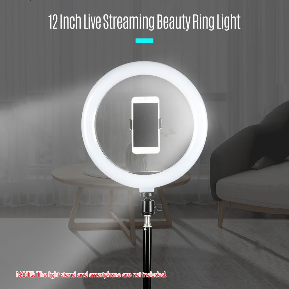 Đèn LED vòng 32cm / 12 inch Ánh sáng lấp đầy có thể điều chỉnh độ sáng 3 chế độ 3200K-5600K USB