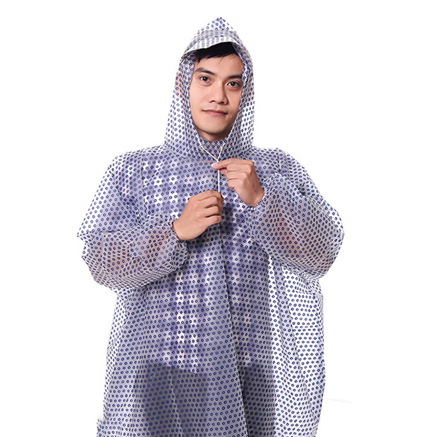 Áo Mưa Bít 1m4 Nhựa Dẻo Trong Suốt Bi Màu