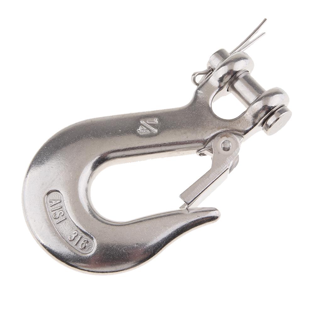 Stainless Steel 316 Clevis Slip Hook with Safety Latch Marine Grade