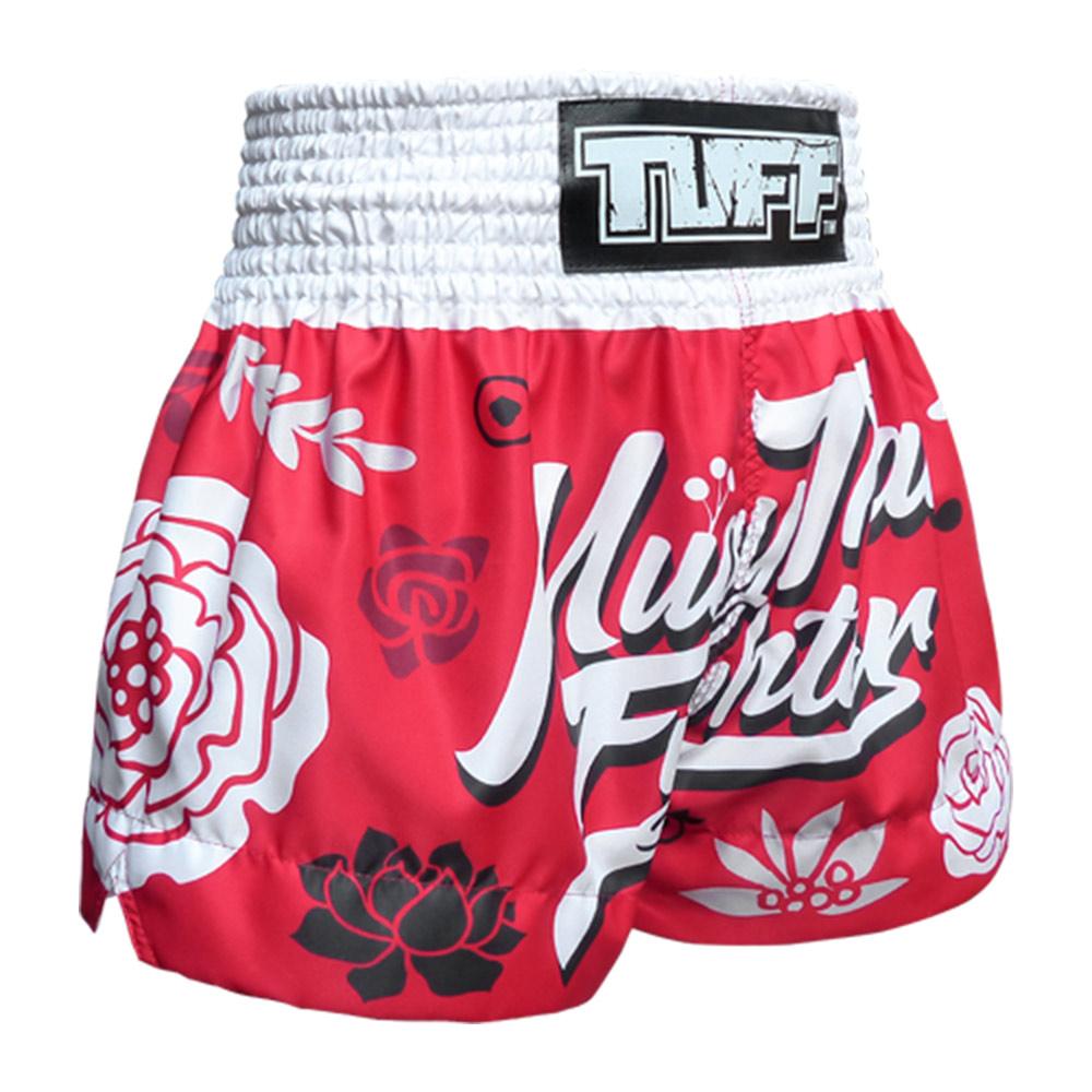 Quần Tuff Muay Thai Red Muay Thai Fighter With Flower Pattern