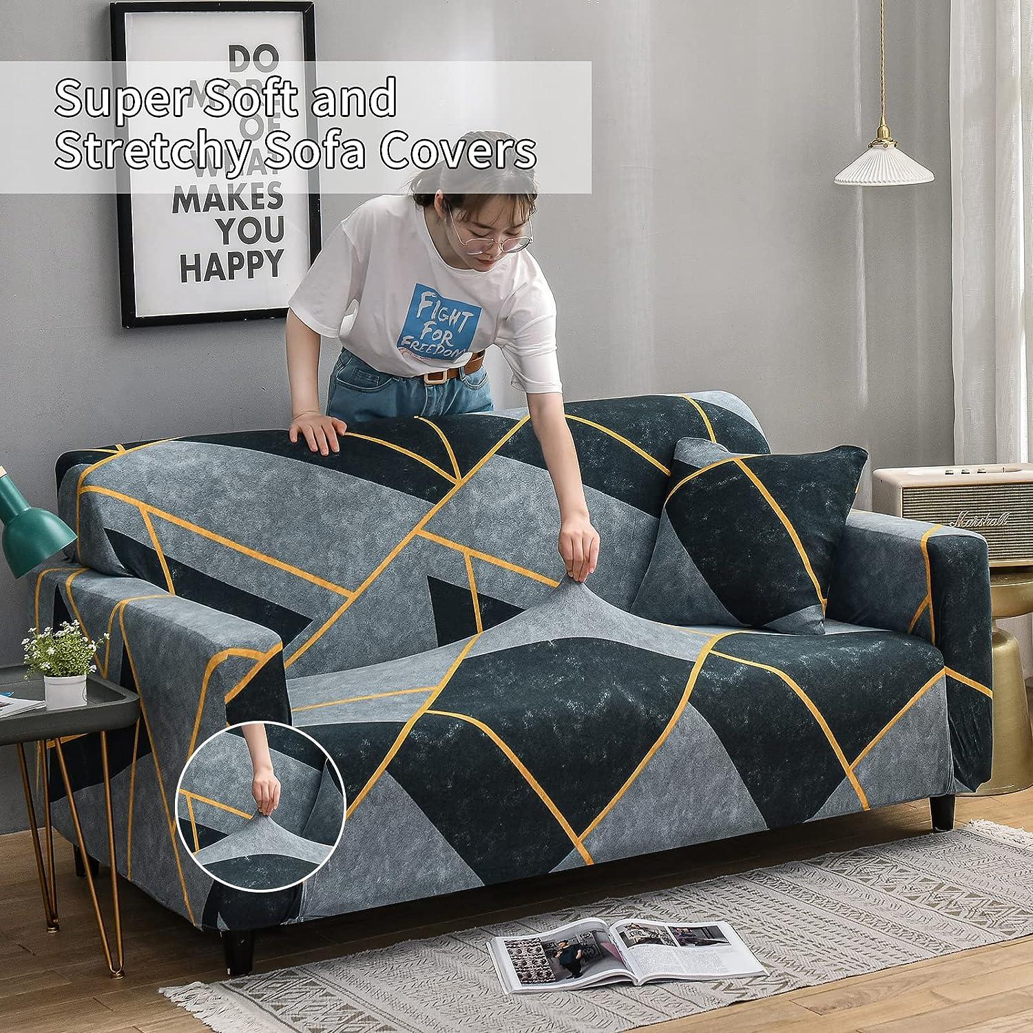 Bọc ghế sofa 2~3 chỗ có tay vịn Bọc ghế sofa co giãn Bọc ghế sofa đàn hồi Bọc ghế sofa phổ thông Tấm bảo vệ ghế sofa với 1 tấm đệm