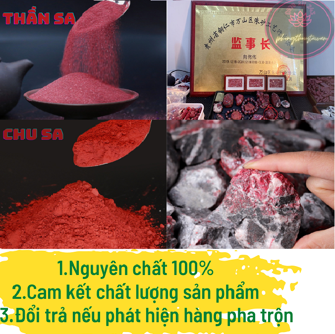 SỈ (SL&gt;100g) BỘT CHU SA,THẦN SA NGUYÊN CHẤT (CAM KẾT CHẤT LƯỢNG)-trấn trạch,phong thuỷ