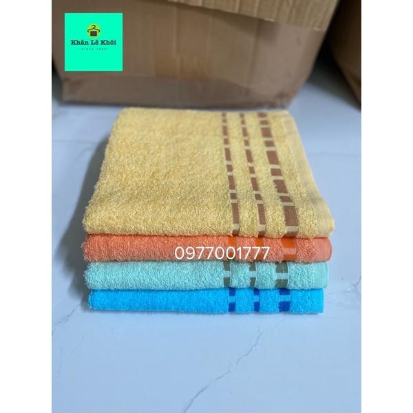 Khăn tắm vừa  50x100cm 100% cotton thấm hút tốt Hoạ tiết ô - Thương hiệu KMH Nhiều màu