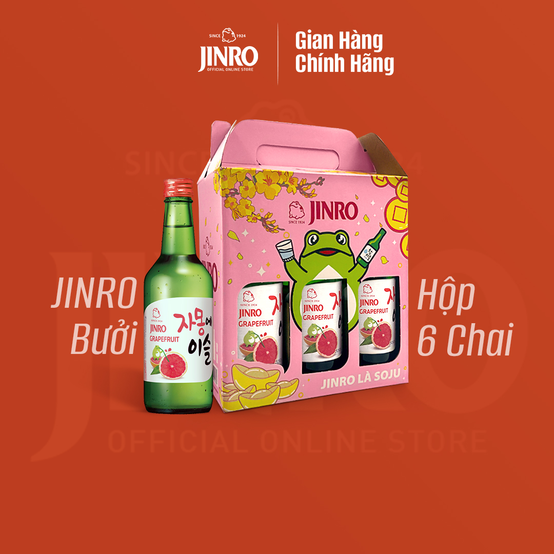 [CHÍNH HÃNG] Soju Hàn Quốc JINRO VỊ BƯỞI 360ml - Combo 6 chai