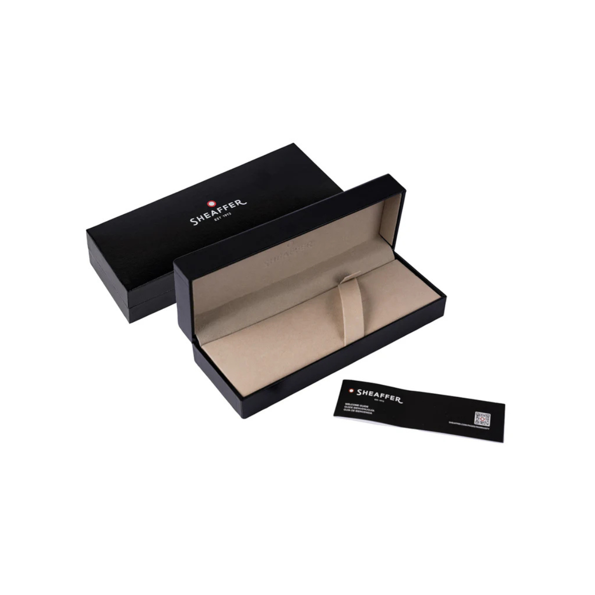 Bút bi khô Sheaffer 100 E2937151 màu xanh Satin với viền màu xanh PVD