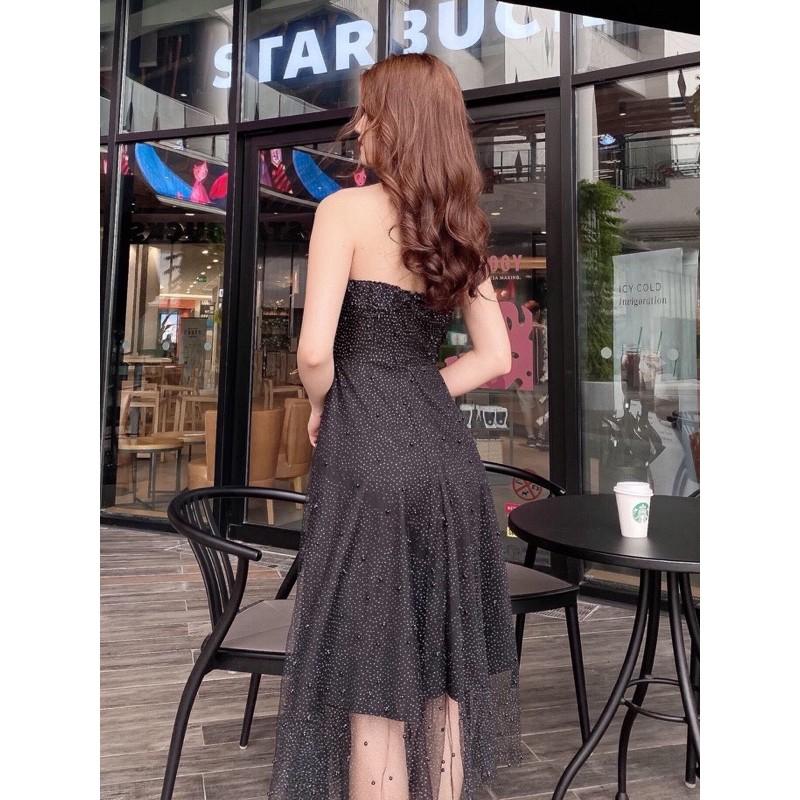 Đầm cúp ngực đầm xoè cúp ngực đầm dự tiệc kim tuyến quyến rũ - MN82 - Đầm Váy Mina